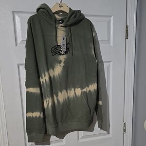 DCSHOES BRAND-Green and Cream Tie-Dye Sweatshirt Hoodie NWT Retail $80